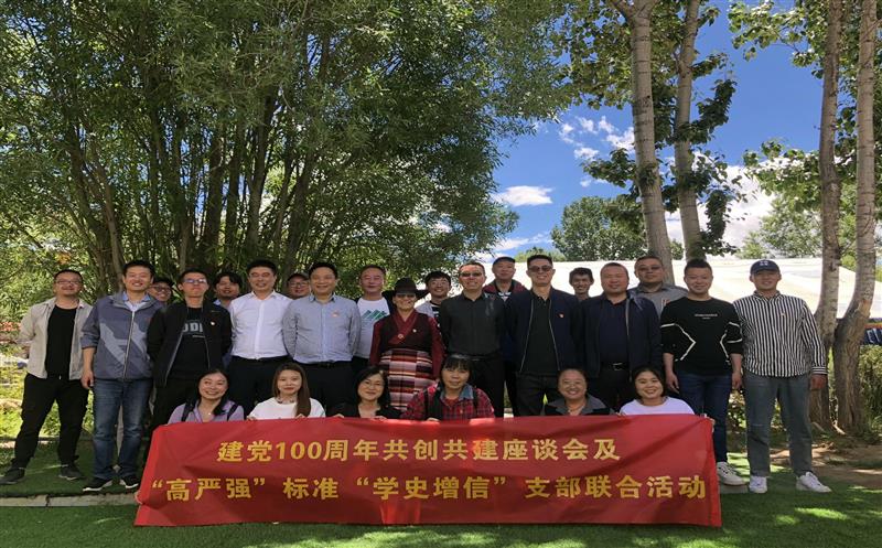共创共建开展党史学习教育 党建引领推动全面合作 ——水文队地勘院支部与西藏自然资源厅机关第四支部开展联合主题党日活动